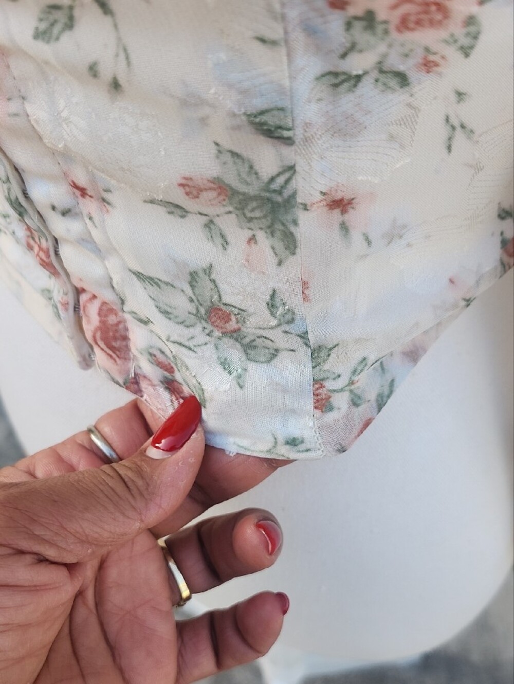 Altar'd State Cream Floral Booho Tie-Front Puff Sleeve Top - Picture 12 of 14
